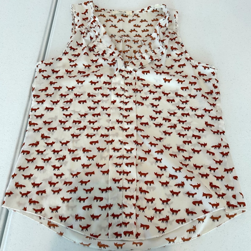 Really cute fox themed sleeveless top by Jessy